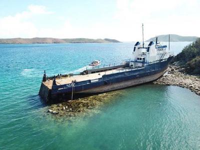 A vessel runs aground